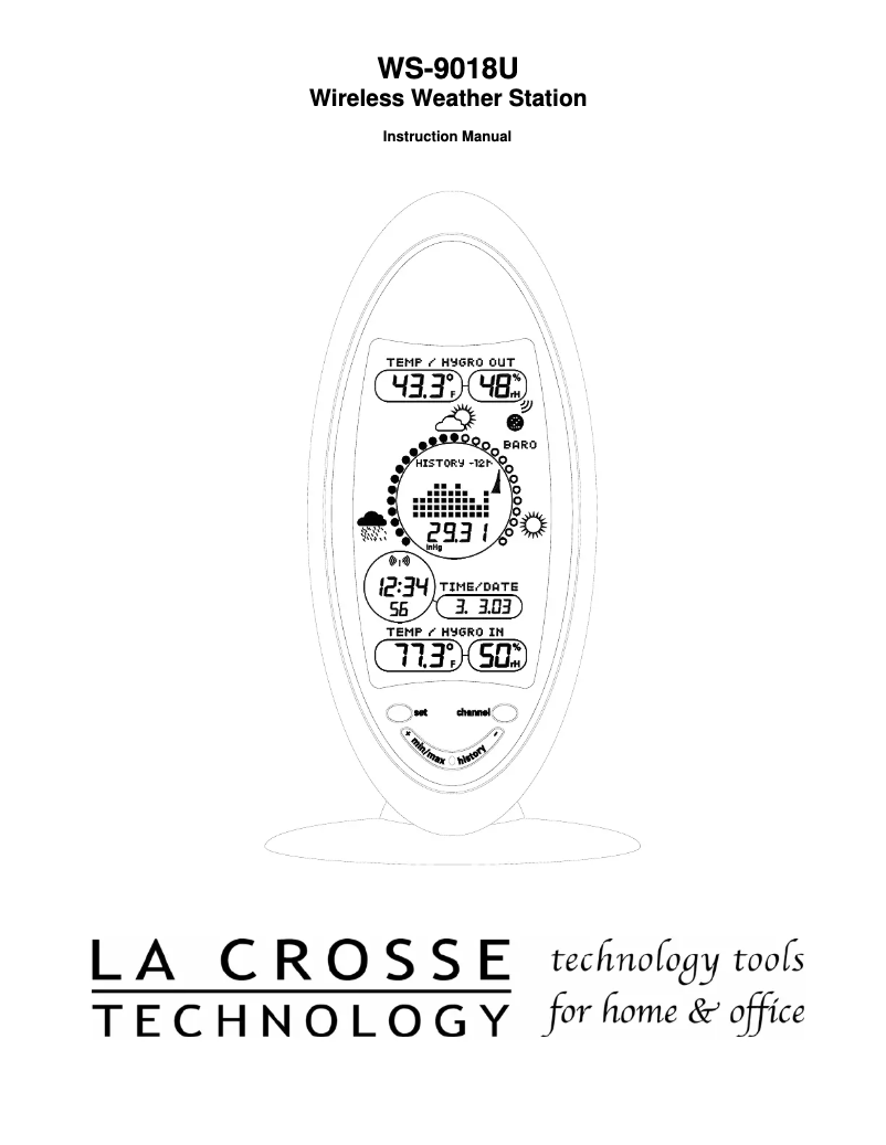 Page n°1 - Manuel utilisateur La Crosse Technology WS-9018U