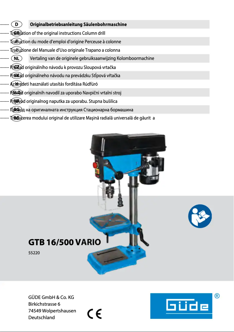 Page n°1 - Manuel utilisateur Güde GTB 16/500 VARIO