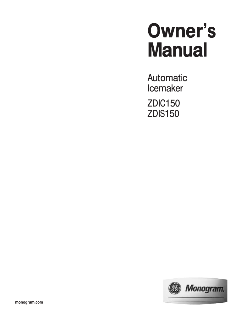 Page 1 de la notice Manuel d'utilisation et d'entretien GE ZDIS150WSS
