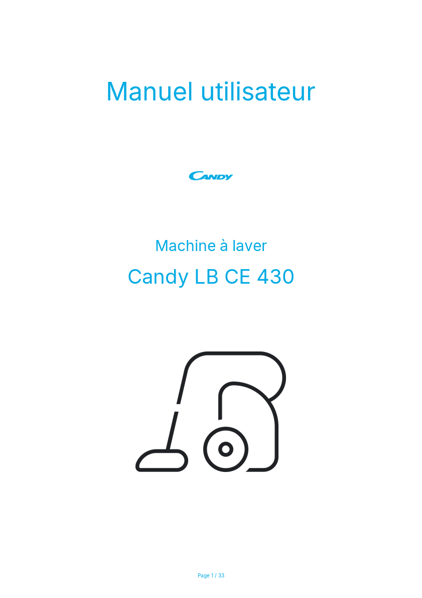 Page n°1 - Manuel utilisateur Candy LB CE 430