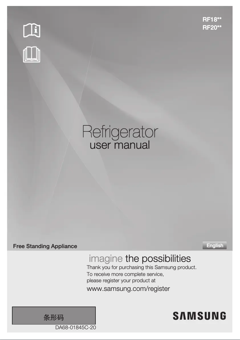 Page 1 de la notice Manuel utilisateur Samsung RF18HFENBSP