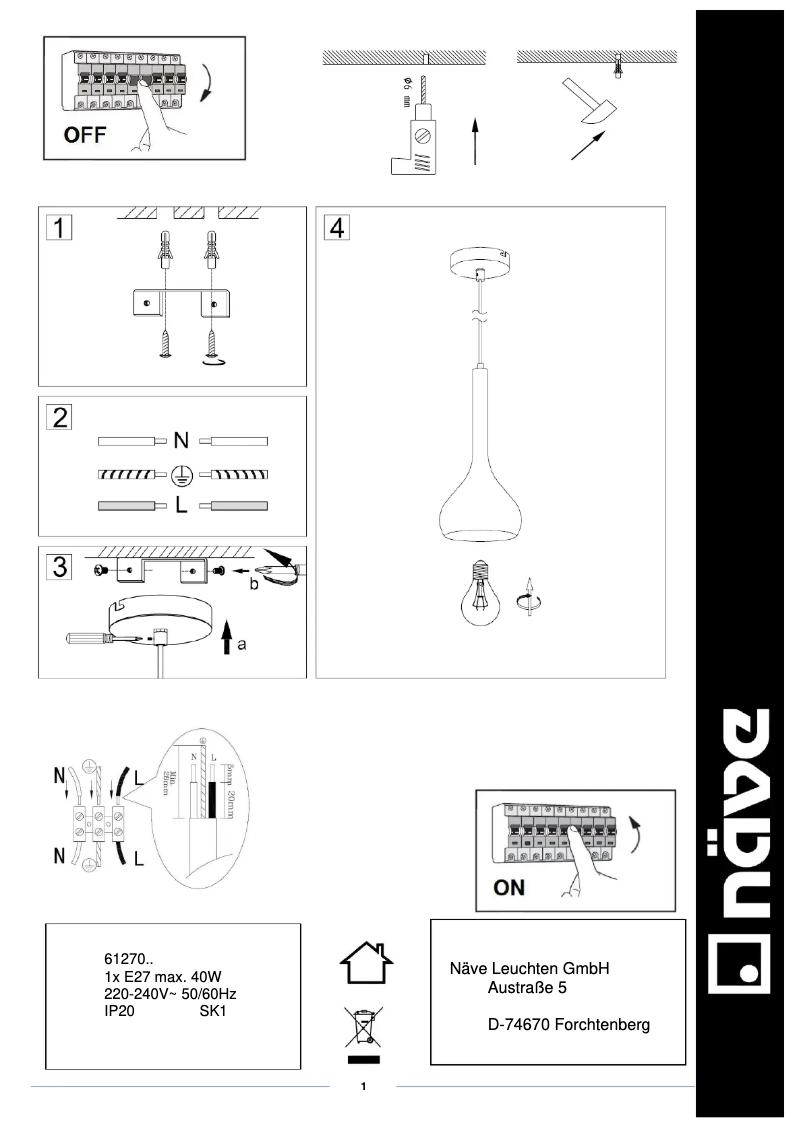 Page n°1 - Manuel utilisateur Näve Vaso