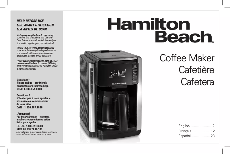 Page 1 de la notice Manuel utilisateur Hamilton Beach TruCount 45300