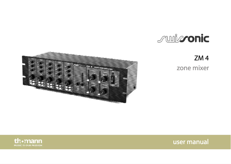 Page 1 de la notice Manuel utilisateur Swissonic ZM 4