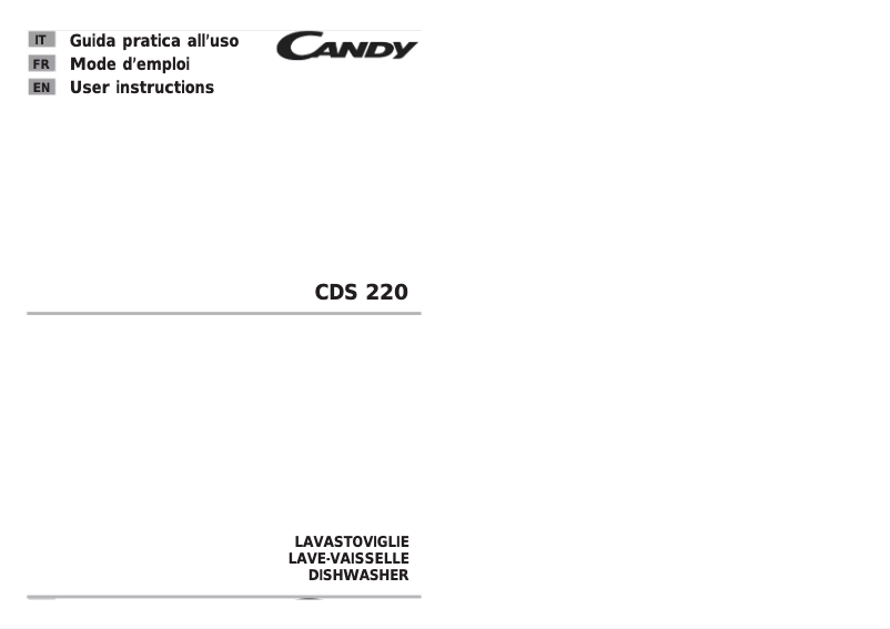 Page n°1 - Manuel utilisateur Candy CDS 220 W