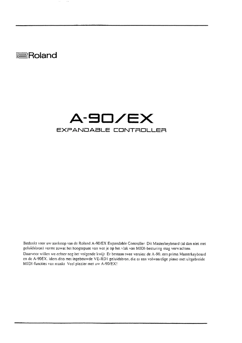 Page 1 de la notice Manuel utilisateur Roland A90