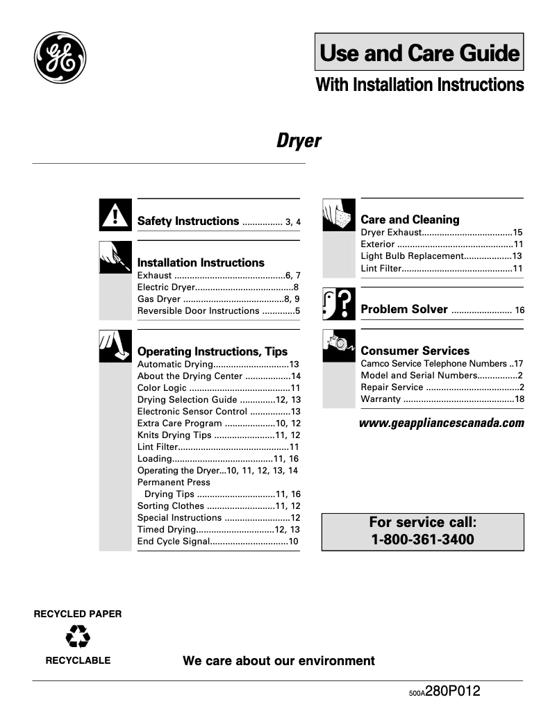 Page 1 de la notice Manuel utilisateur GE UPSR405GDWW