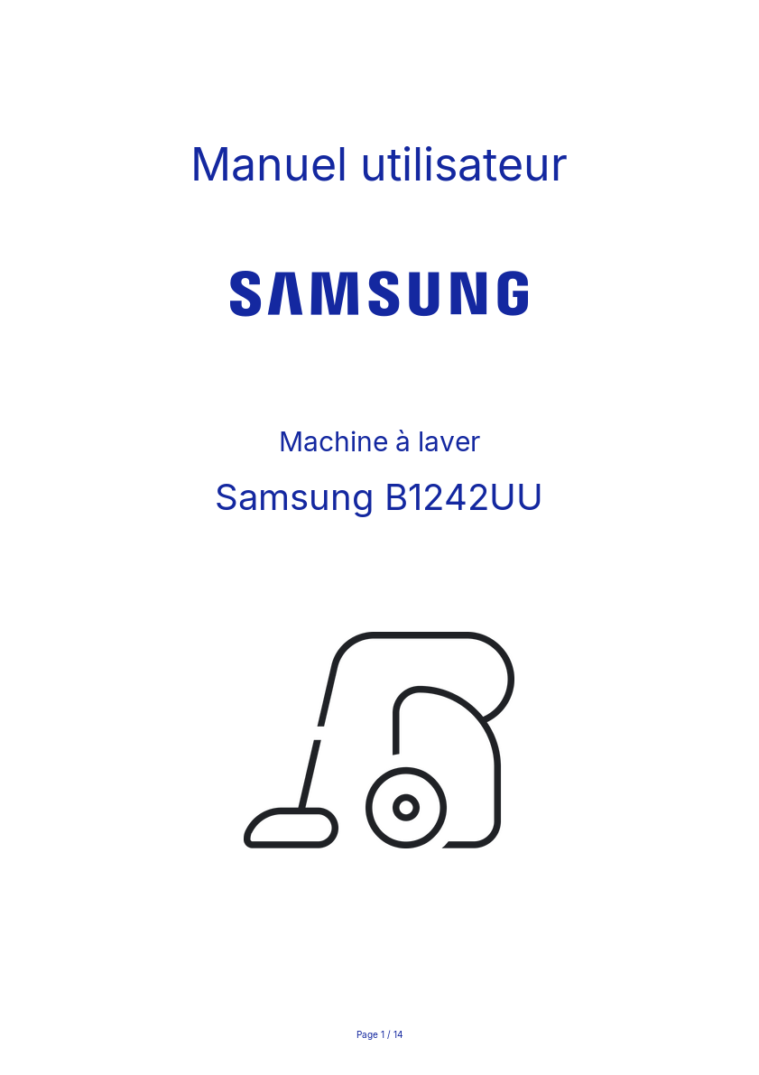 Page n°1 - Manuel utilisateur Samsung B1242UU