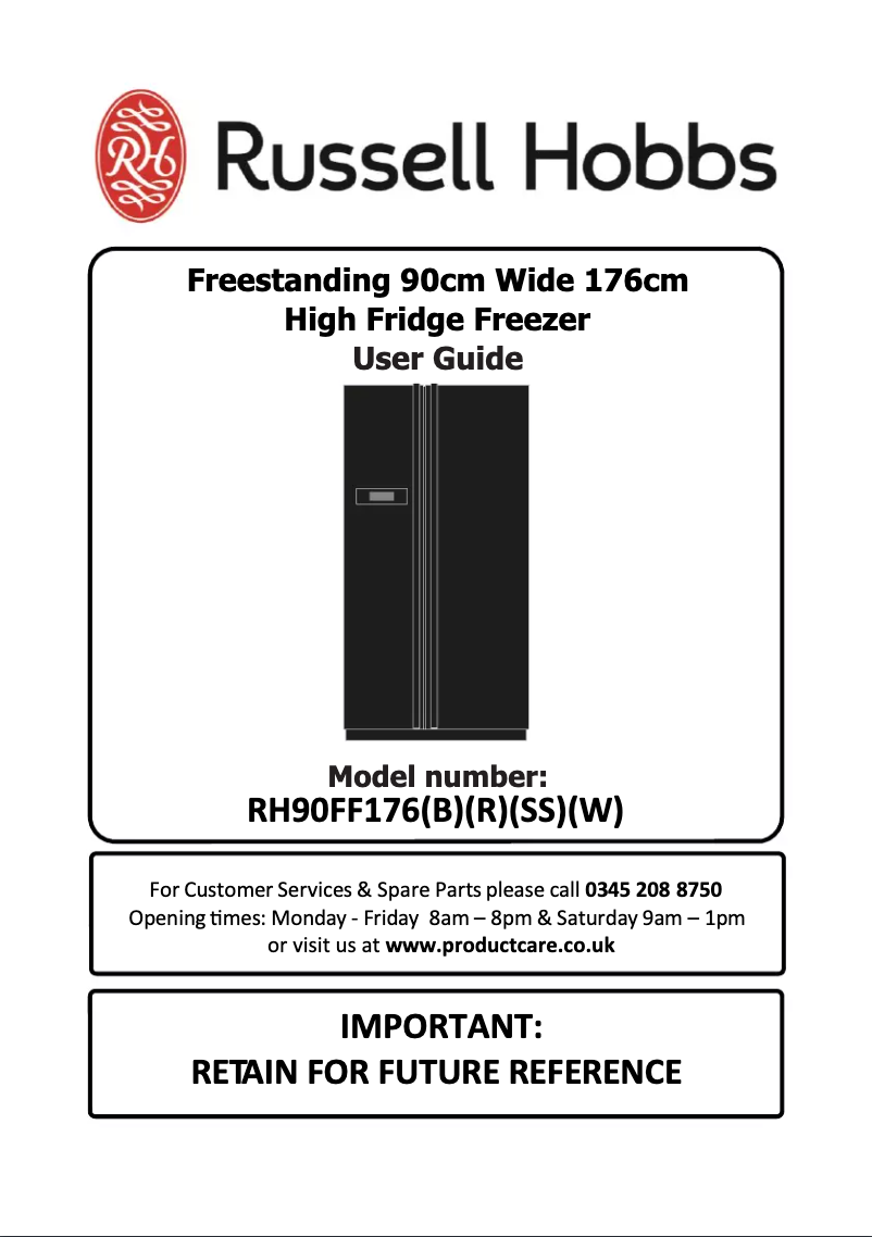 Page n°1 - Manuel utilisateur Russell Hobbs RH90FF176B