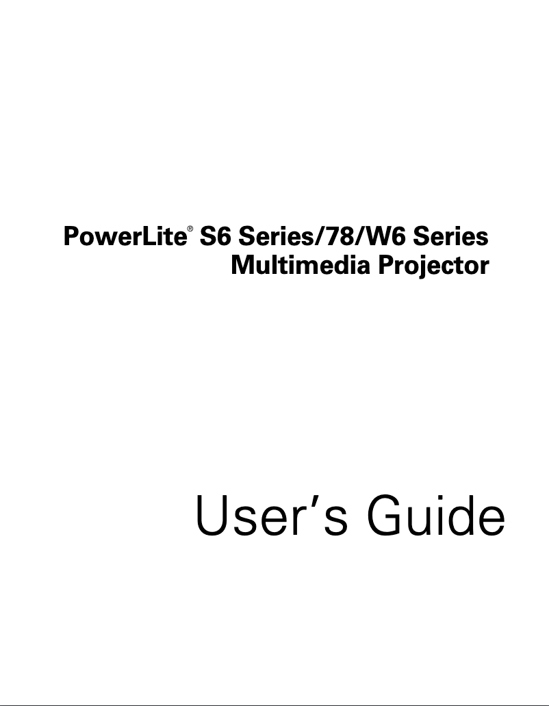 Image de la première page du manuel de l'appareil PowerLite 78