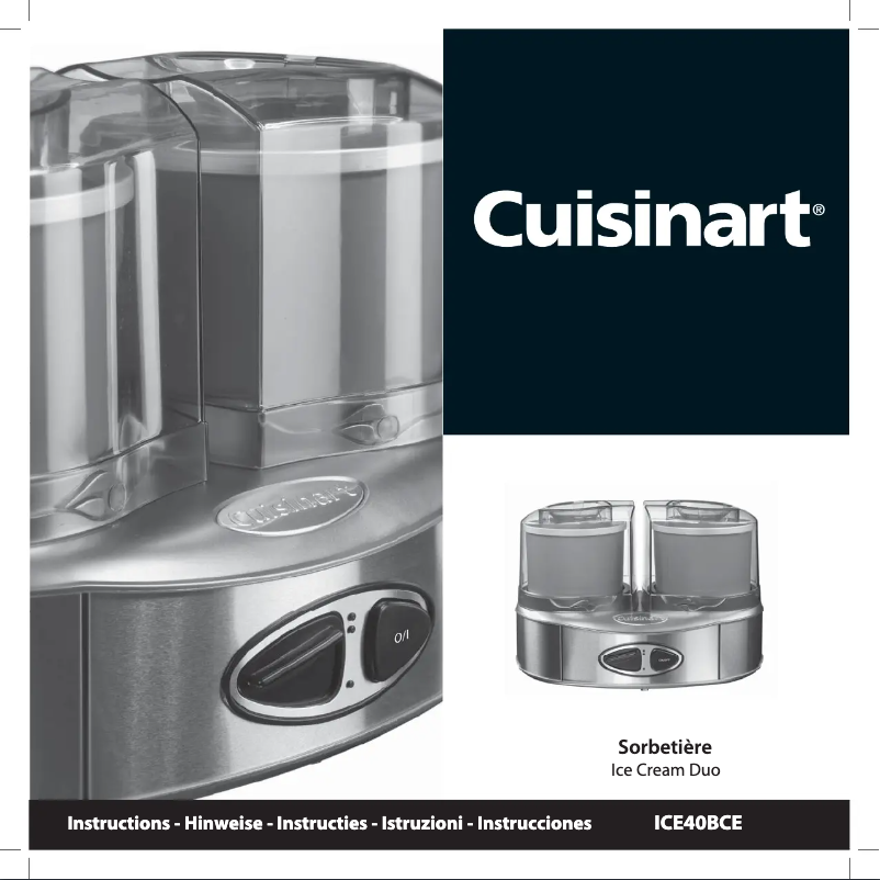 Page 1 of the manual User Manual Cuisinart ICE-40