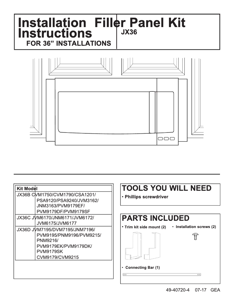 Imagen de la primera página del manual del dispositivo JX36DWW
