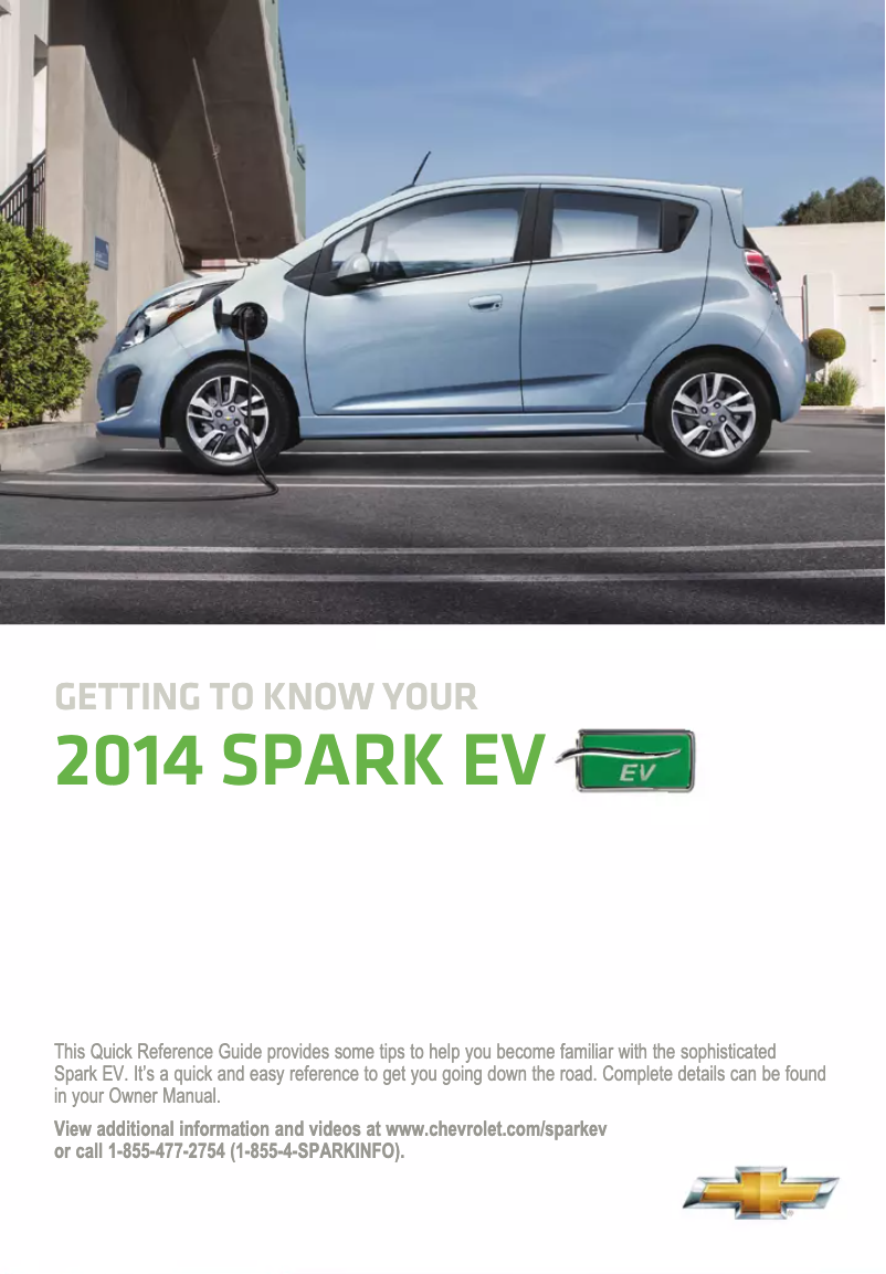Image de la première page du manuel de l'appareil Spark EV (2014)