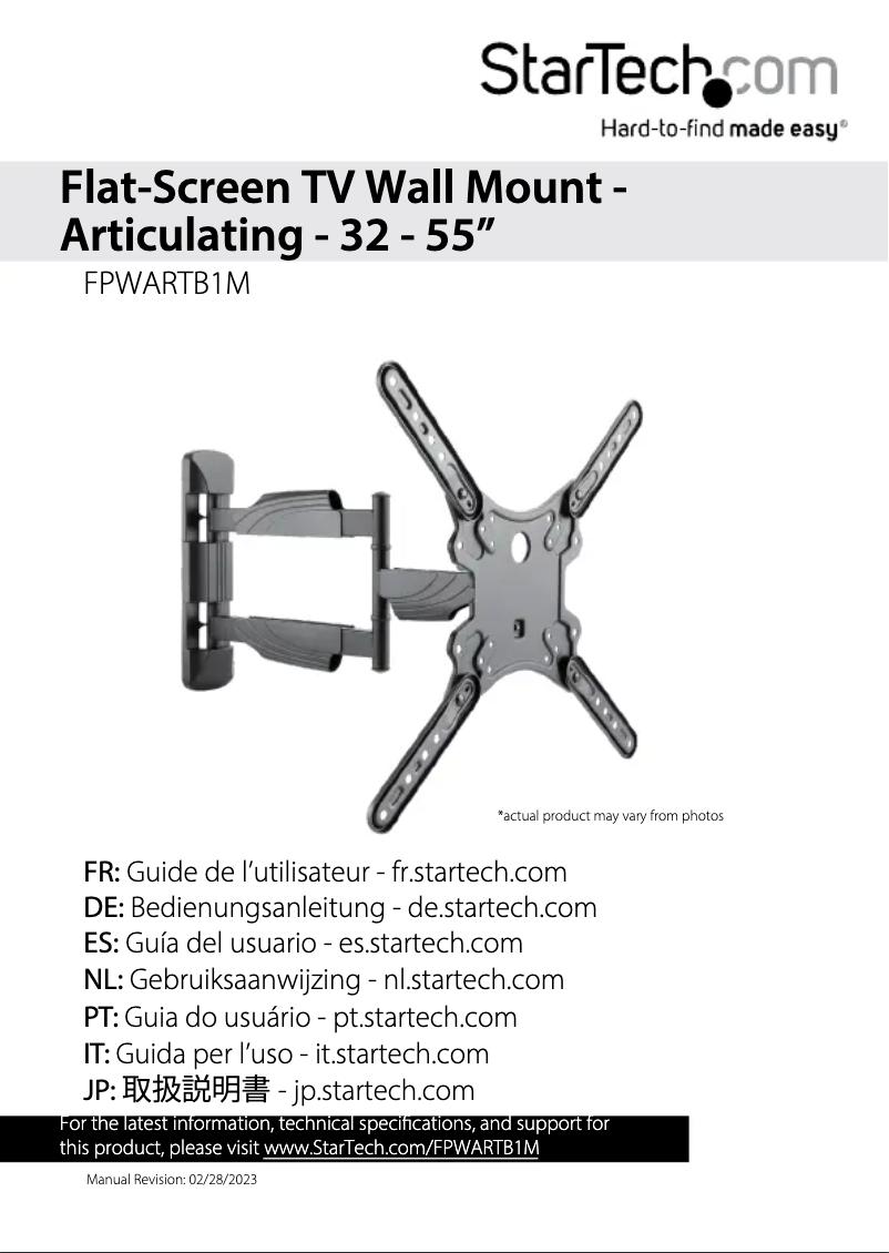 Page n°1 - Manuel utilisateur StarTech.com FPWARTB1M
