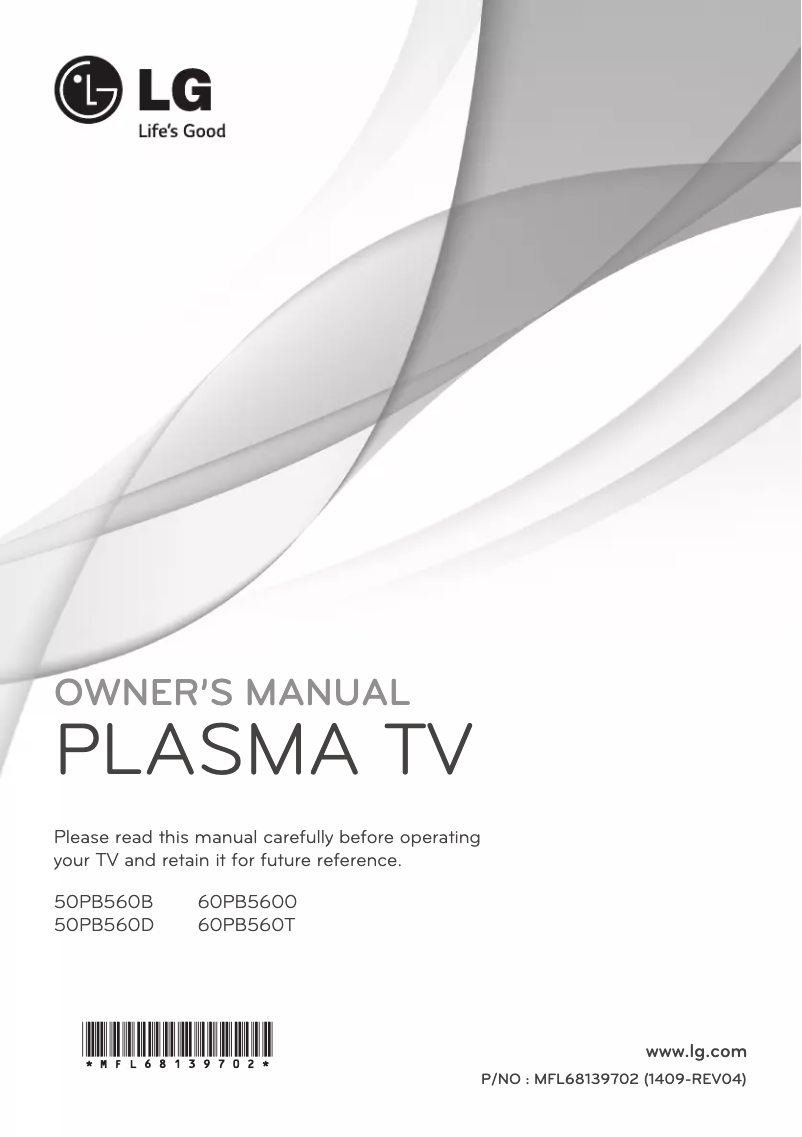 Image de la première page du manuel de l'appareil 60PB560T