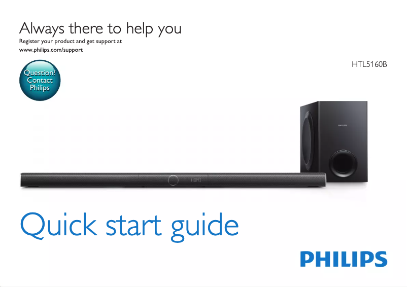 Page n°1 - Guide de démarrage rapide Philips HTL5160B