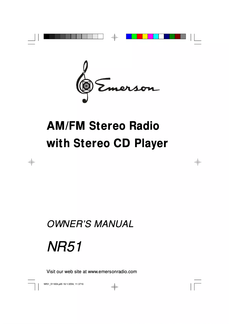 Page 1 de la notice Manuel utilisateur Emerson NR51
