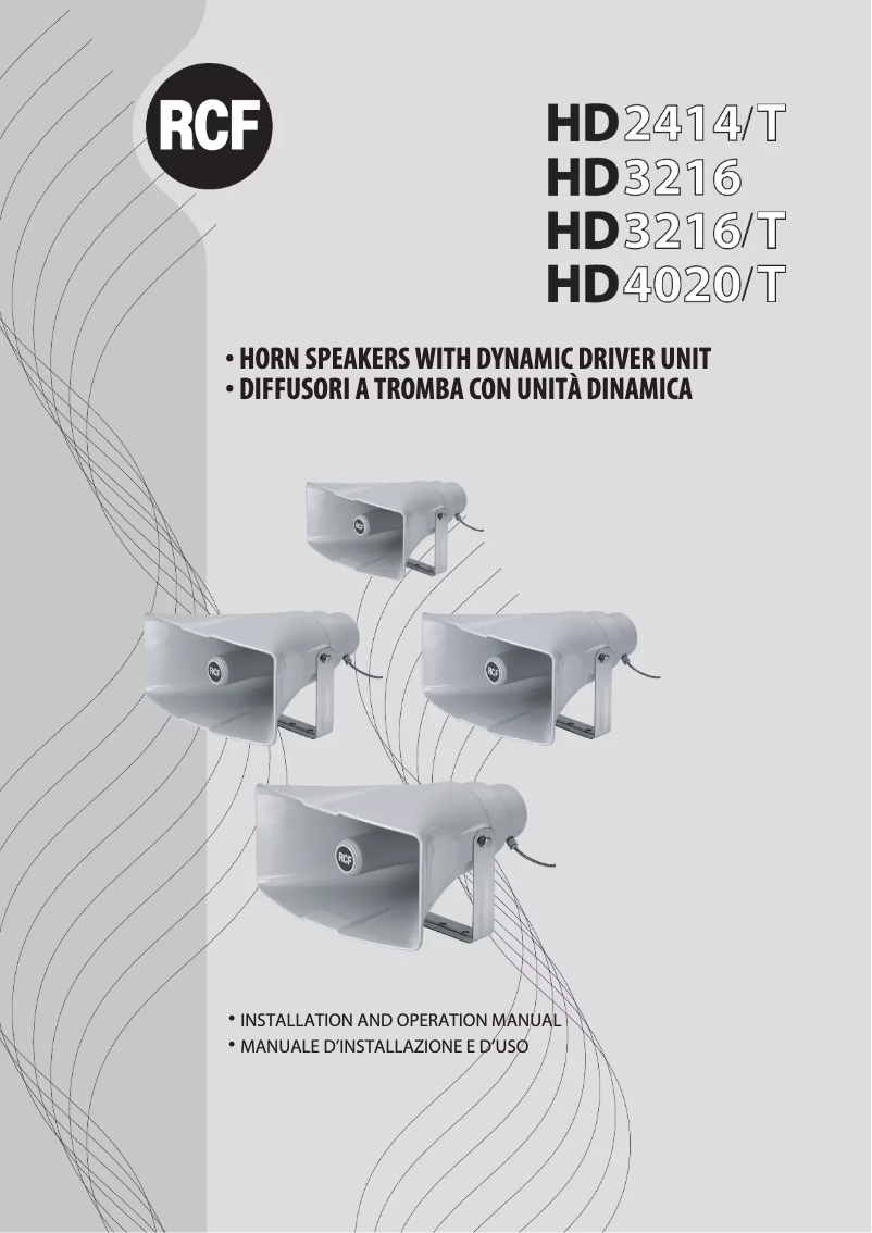 Page 1 de la notice Manuel utilisateur RCF HD 3216/T