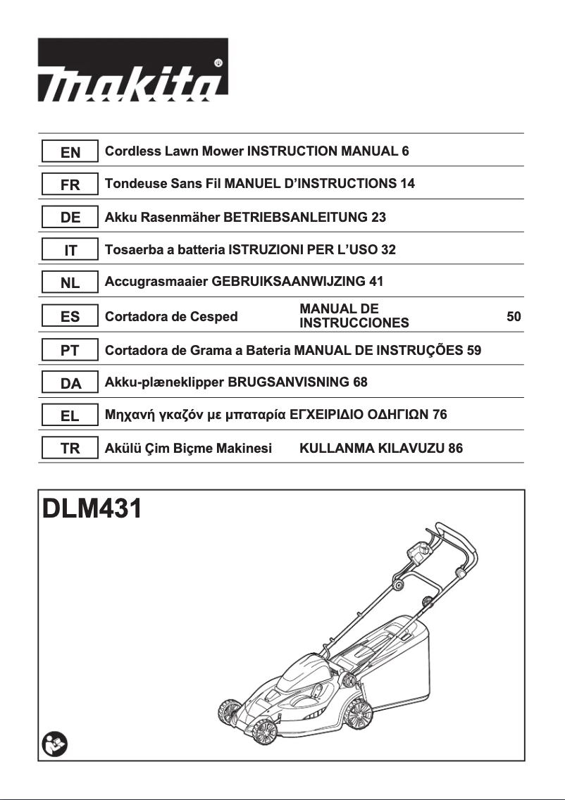 Page 1 de la notice Manuel utilisateur Makita DLM431Z