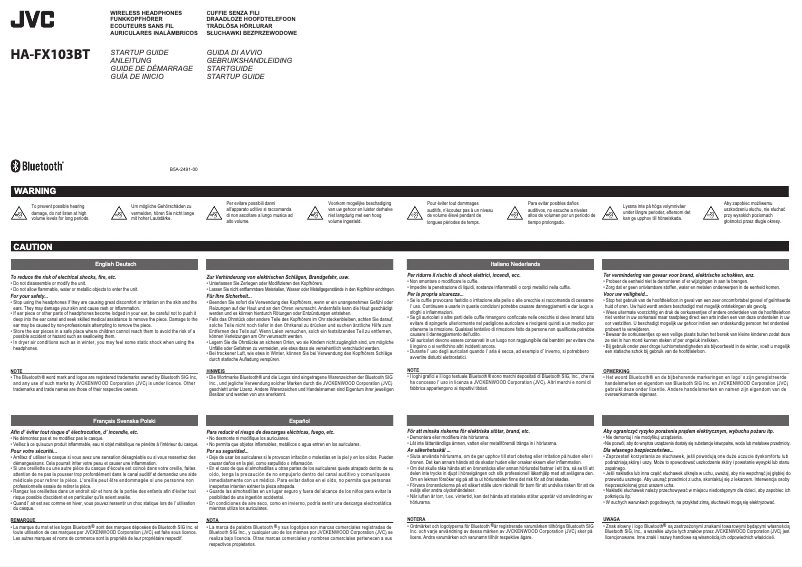 Page 1 de la notice Manuel utilisateur JVC HA-FX103BT