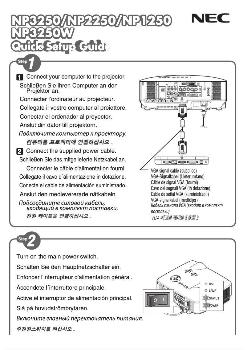 Image de la première page du manuel de l'appareil NP3250W