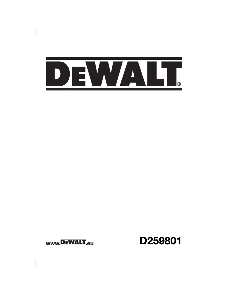 Page n°1 - Manuel utilisateur DeWalt D259801