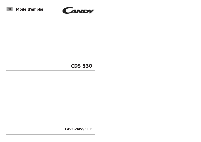 Page 1 de la notice Manuel utilisateur Candy CDS 530 W-47