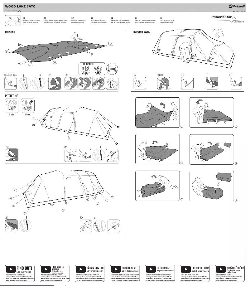 Page 1 de la notice Manuel utilisateur Outwell Wood Lake 7 Air TC