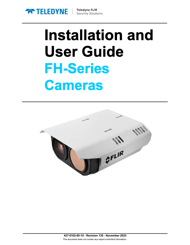 Page 1 de la notice Manuel utilisateur FLIR FH-Series