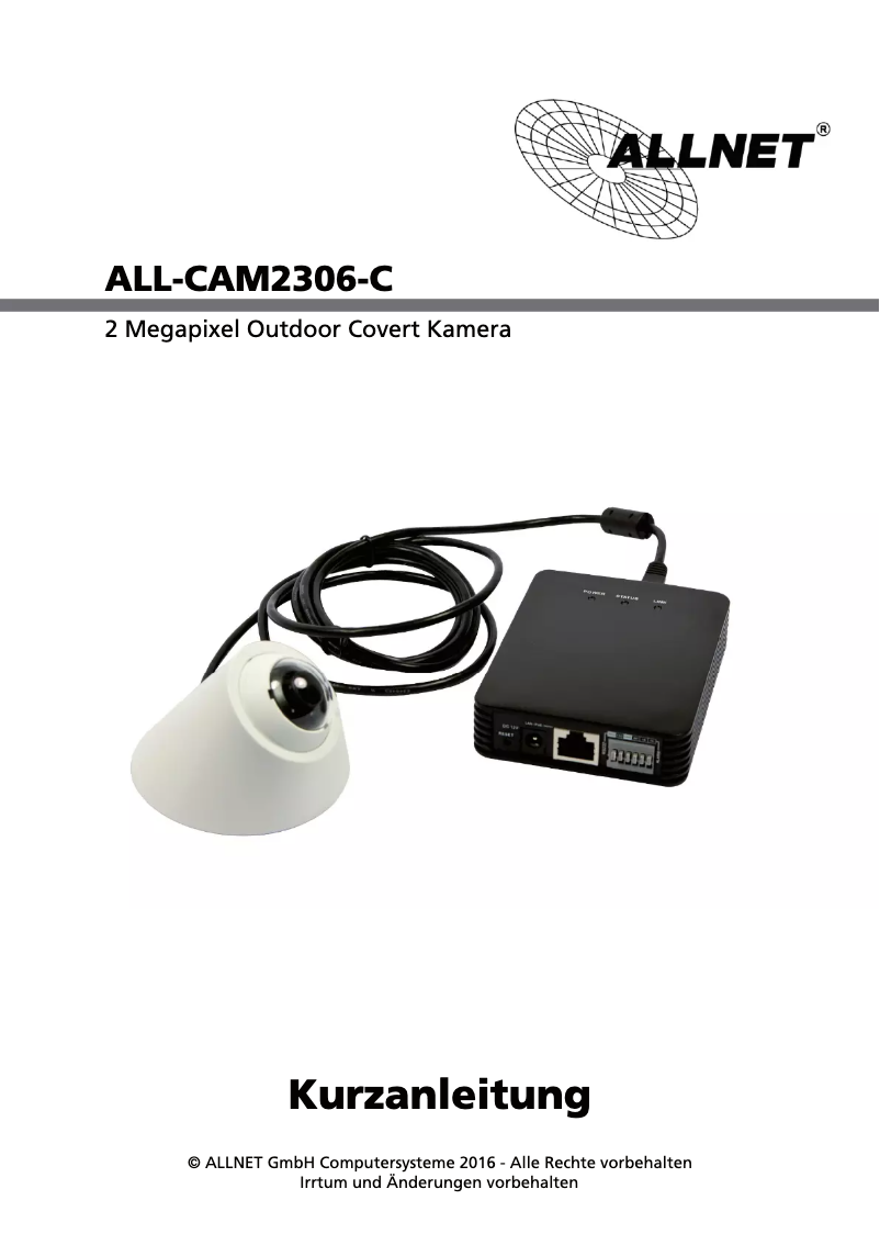Page n°1 - Manuel utilisateur Allnet ALL-CAM2306-C