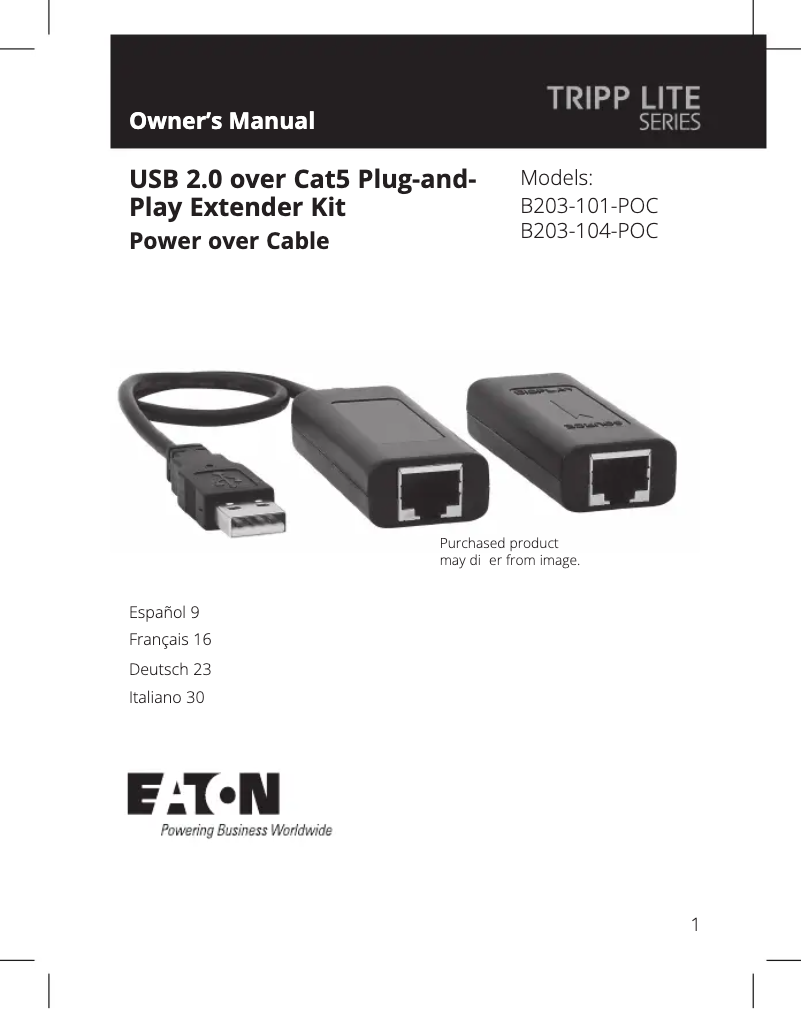Page 1 de la notice Manuel utilisateur Tripp Lite B203-104-POC
