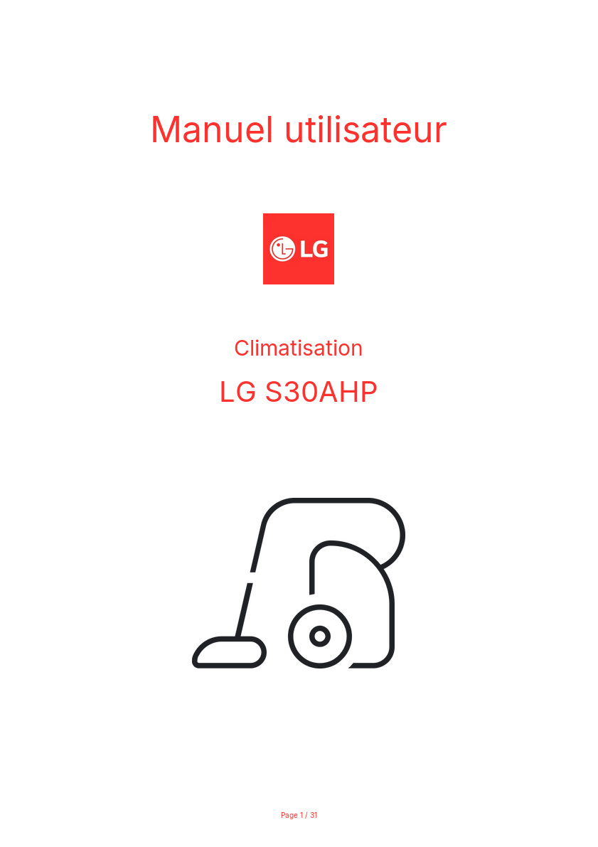 Page n°1 - Manuel utilisateur LG S30AHP