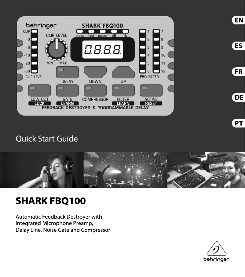 Page n°1 - Guide de démarrage rapide Behringer Shark FBQ100