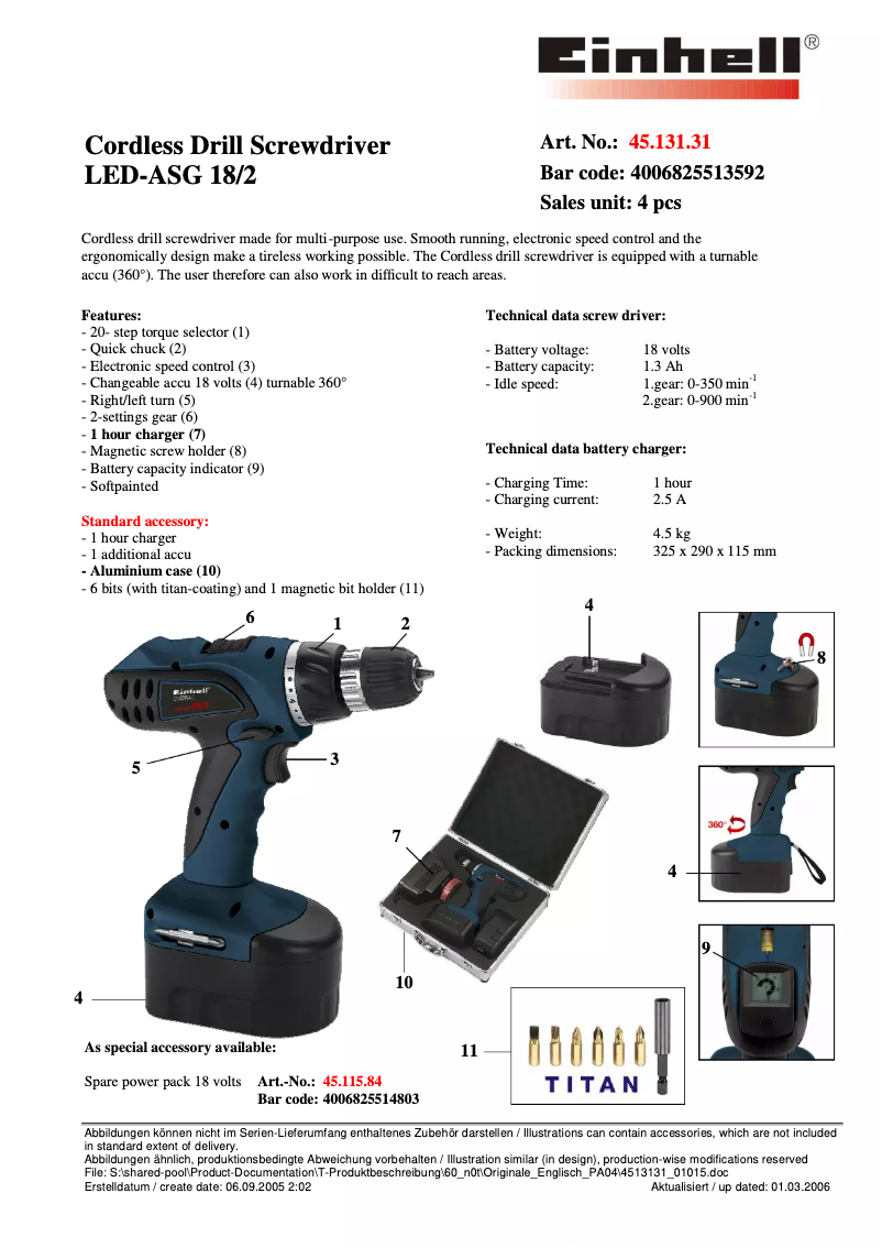 Image de la première page du manuel de l'appareil LED-ASG 18