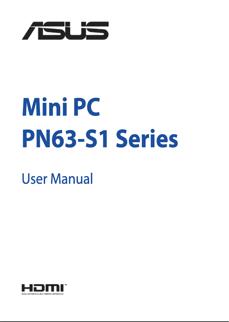 Page n°1 - Manuel utilisateur Asus Mini PC PN63-S1