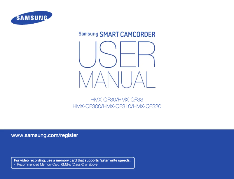 Page 1 de la notice Manuel utilisateur Samsung HMX-QF30
