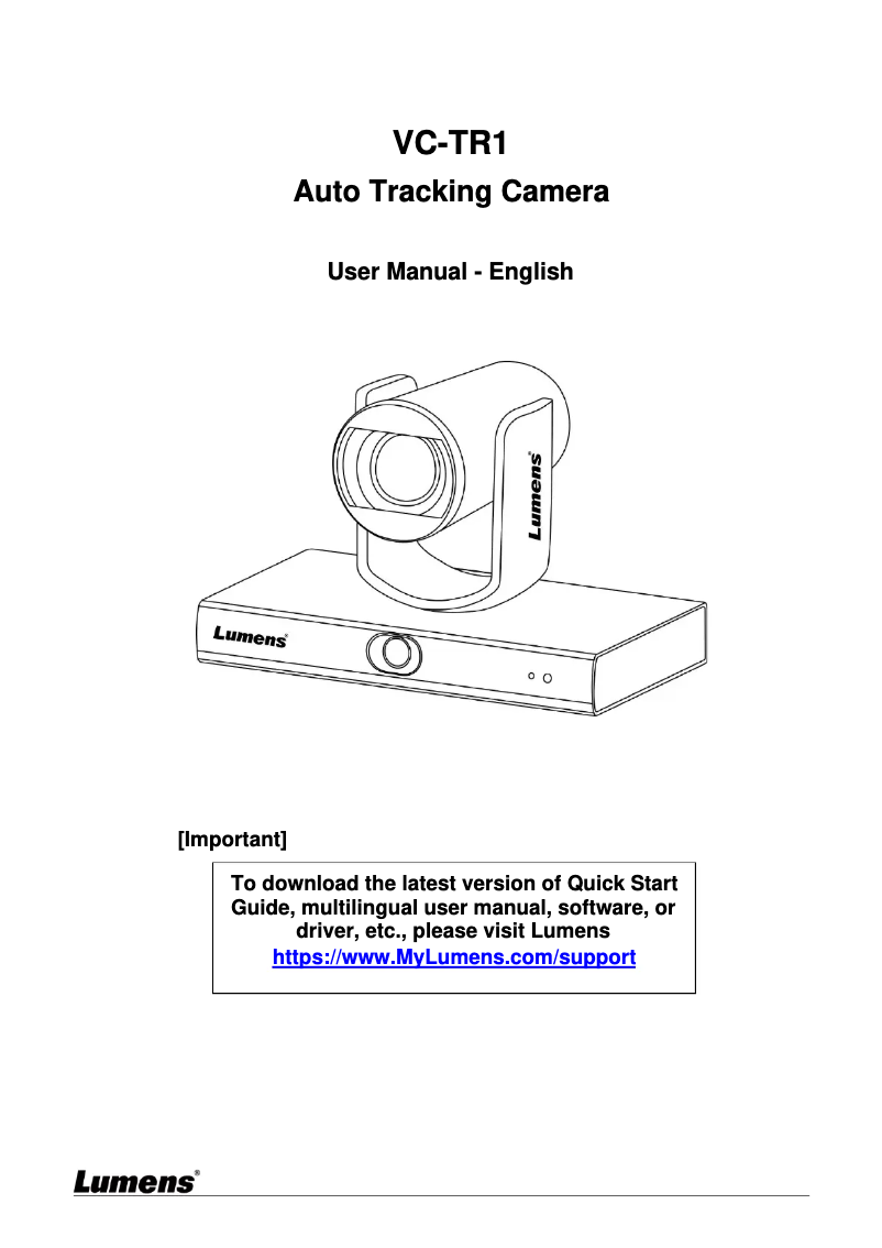 Page n°1 - Manuel utilisateur Lumens VC-TR1