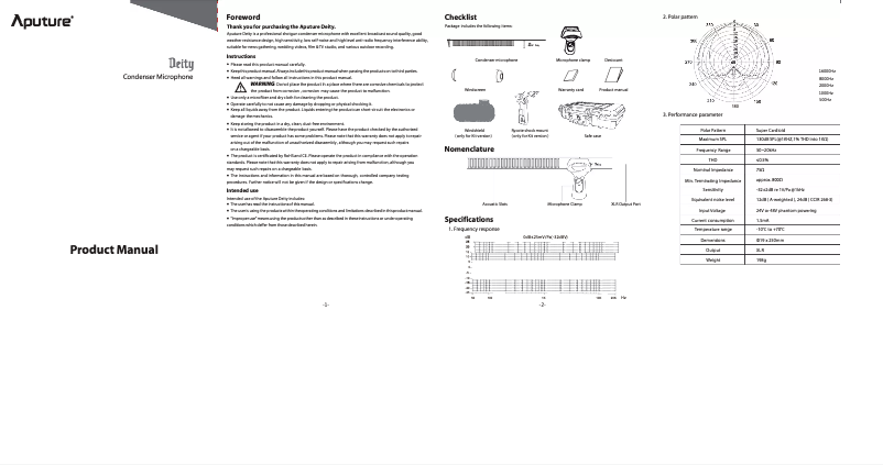 Page n°1 - Manuel utilisateur Deity S-Mic 2S