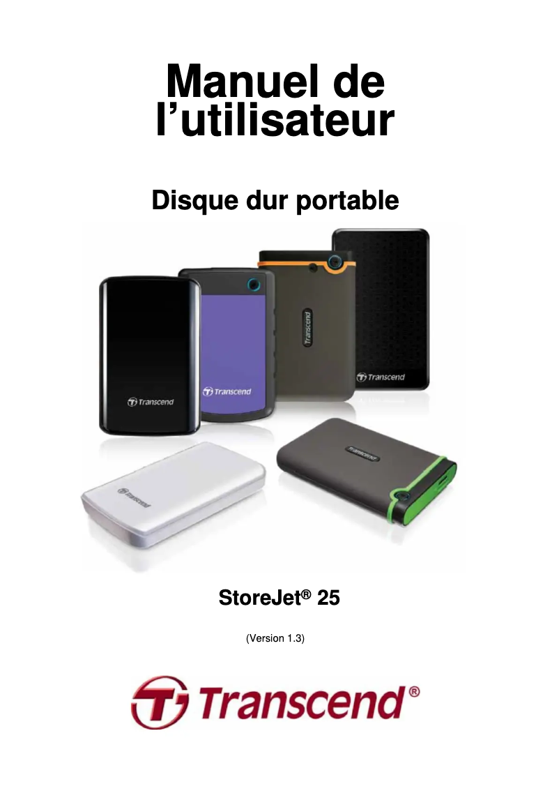 Page n°1 - Manuel utilisateur Transcend StoreJet 25H3B