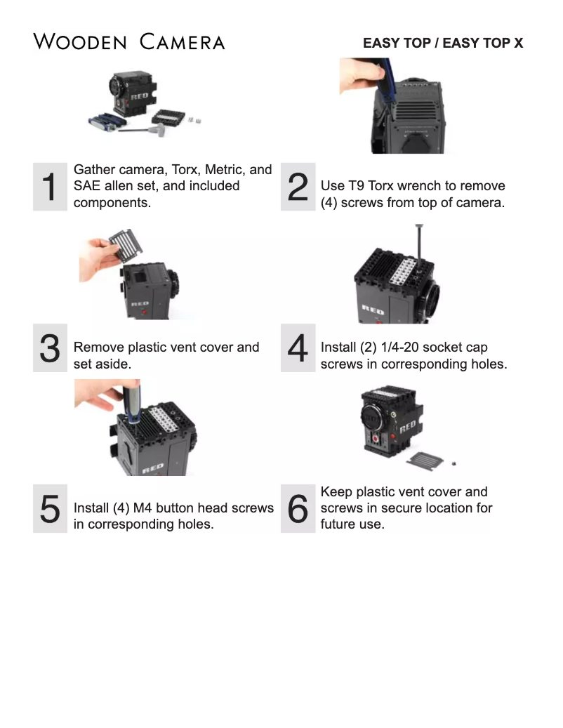 Página 1 del manual Manual de usuario Wooden Camera Easy Top X