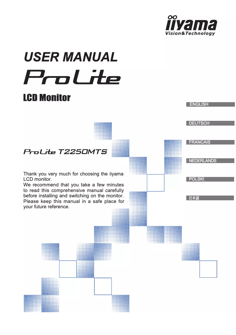 Page n°1 - Manuel utilisateur Iiyama PROLITE T2250MTS