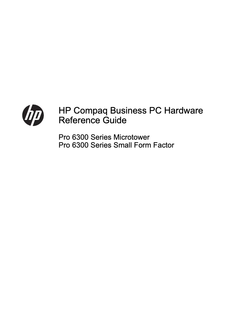 Page 1 de la notice Manuel utilisateur HP Compaq Pro 6300 SFF