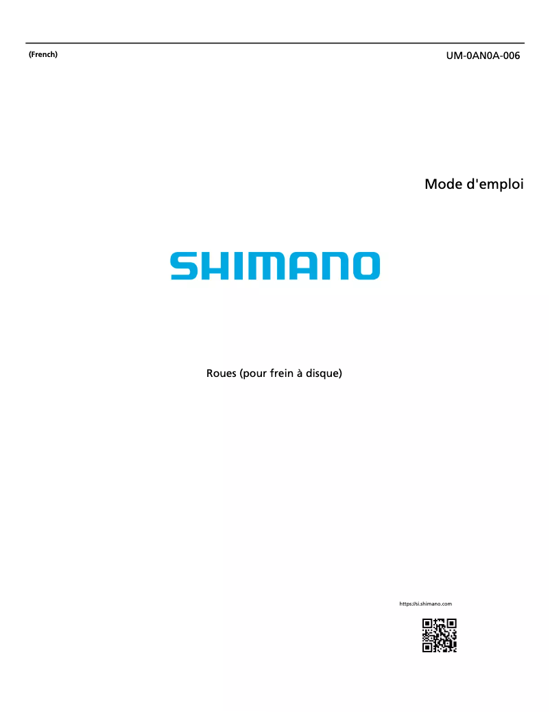 Page 1 de la notice Manuel utilisateur Shimano WH-R9270-C36-TL-R