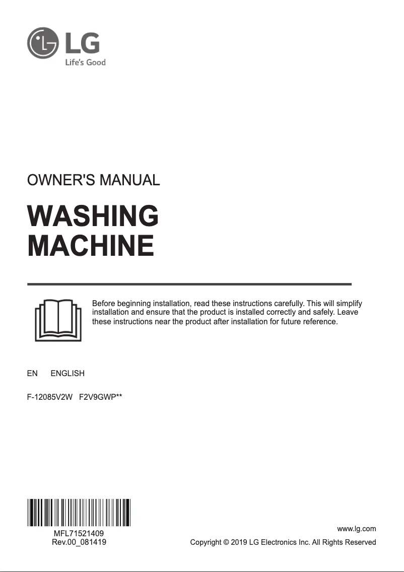 Página 1 del manual Manual de usuario LG F-12085V2W