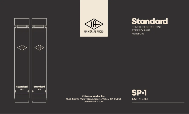 Page n°1 - Manuel utilisateur Universal Audio Standard SP-1