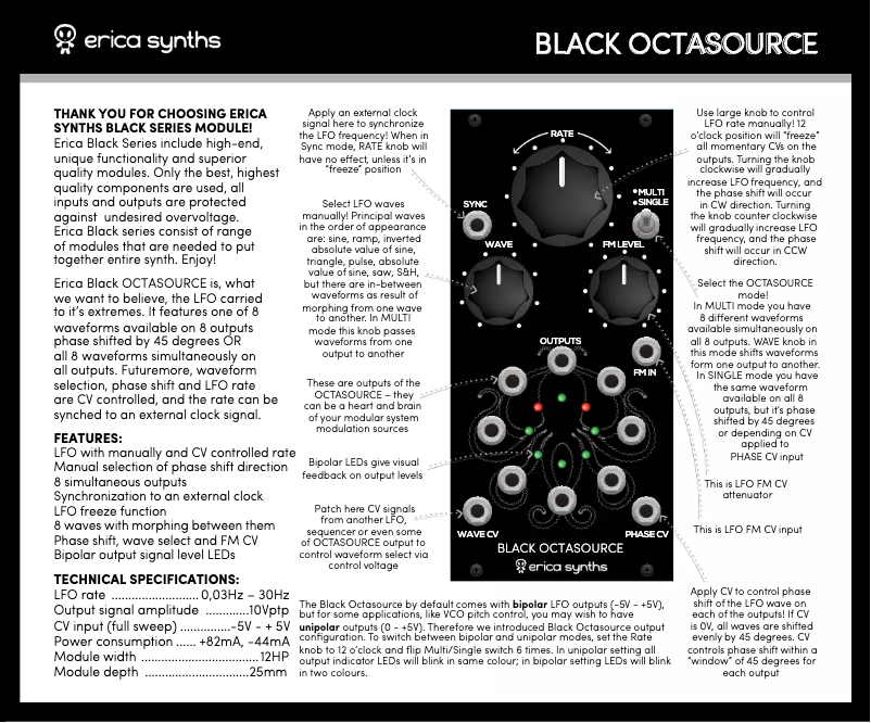 Image de la première page du manuel de l'appareil Black Octasource