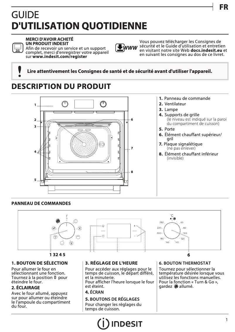 Page n°1 - Manuel utilisateur Indesit IFW6540CIX