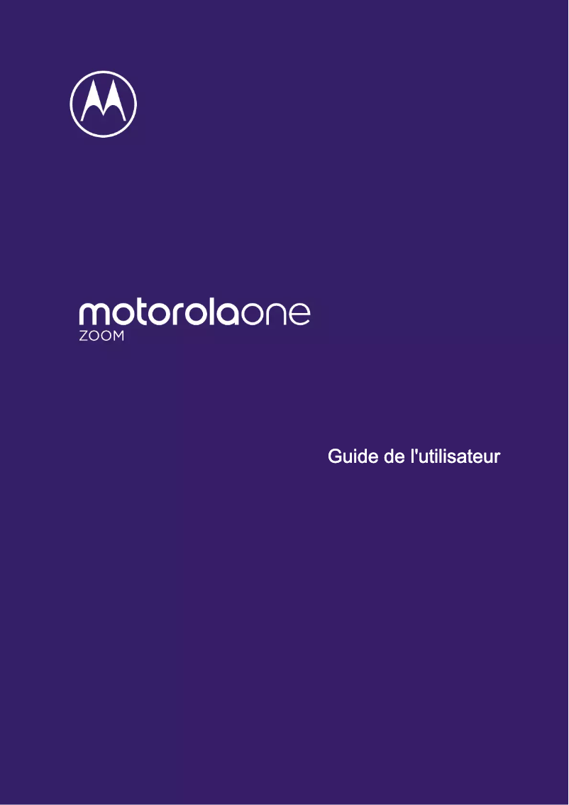 Page 1 de la notice Manuel utilisateur Motorola One Zoom