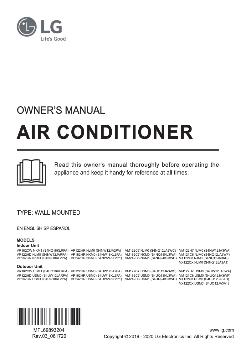 Image de la première page du manuel de l'appareil VM182C7