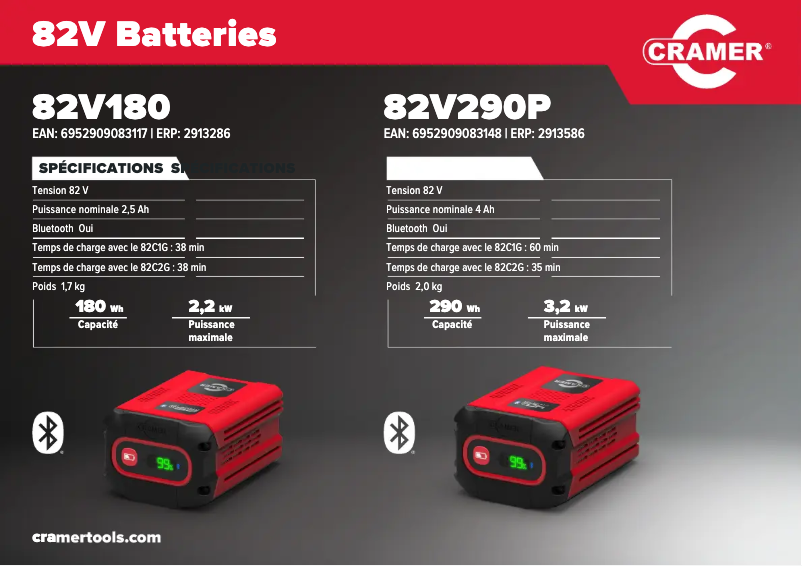 Page 1 de la notice Fiche technique Cramer 82V290P